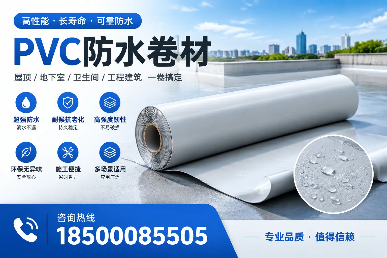 PVC防水卷材的防水效果评测，适合益阳的科学依据